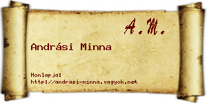 Andrási Minna névjegykártya